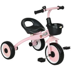 Tricycle for Toddler 2-5 Year Old Girls and Boys, Toddler Bike with Adjustable Seat, Basket, Bell, Pink (Option: Pink)
