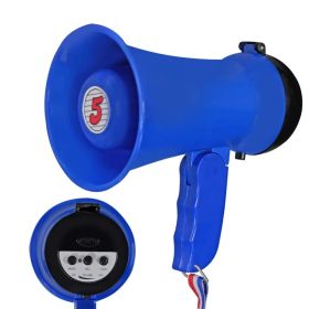 5Core Megaphone 15W Bull Horn Kids PA Speaker w 400 Yards Range Siren Lightweight Loud Mini Megafono (Option: Blue)
