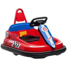 Kids Bumper Car, 6V 360° Rotation Electric Ride on Car, Twin Motors Battery Powered Toy with Music, Horn and Lights, Safety Belt, for Boys and Gi (Option: Red)
