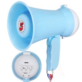 5Core Megaphone 15W Bull Horn Kids PA Speaker w 400 Yards Range Siren Lightweight Loud Mini Megafono (Option: Sky Blue)