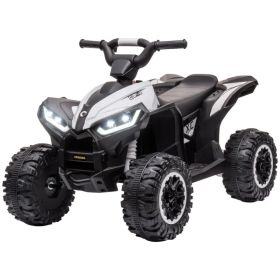 Kids 4 Wheeler Quad with Music, Headlights, High & Low Speed, Kids ATV for 3-5 Years Old Boys & Girl, White (Option: White)