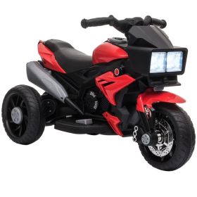 Kids Electric Pedal Motorcycle Ride-On Toy 6V Battery Powered w/ Music Horn Headlights Motorbike for Girls Boy Red (Option: Red)