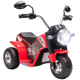Kids Electric Motorcycle 6V Battery Powered Ride-On Dirt Bike 3-Wheels Motorbike with Horn Headlights Realistic Sounds 1.24mph Speed for Girls Bo (Option: Red)